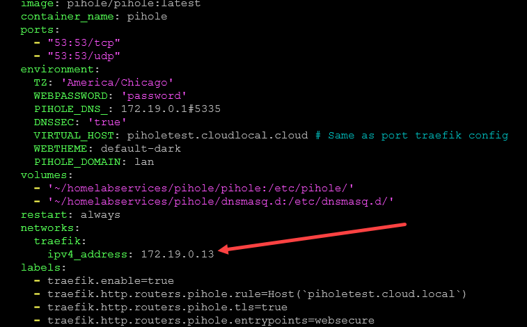 assign ip address docker compose