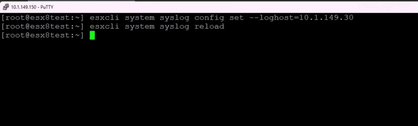 Configuring the Syslog server via the command line