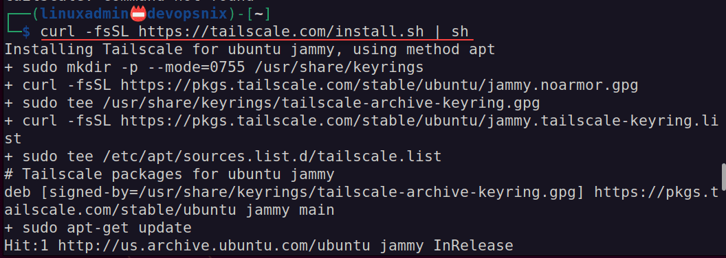 Installing the tailscale client