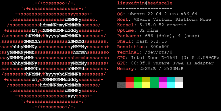 Loading Headscale on Ubuntu 22.04 virtual machine