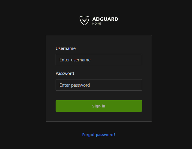 Login to the Adguard DNS dashboard