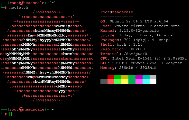 Neofetch Linux terminal information
