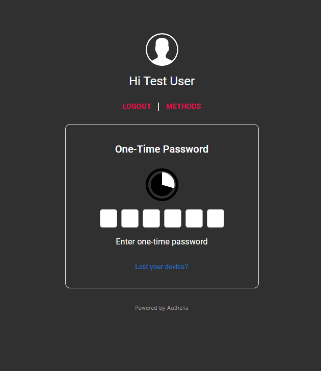 Enter your one time passcode for logging in