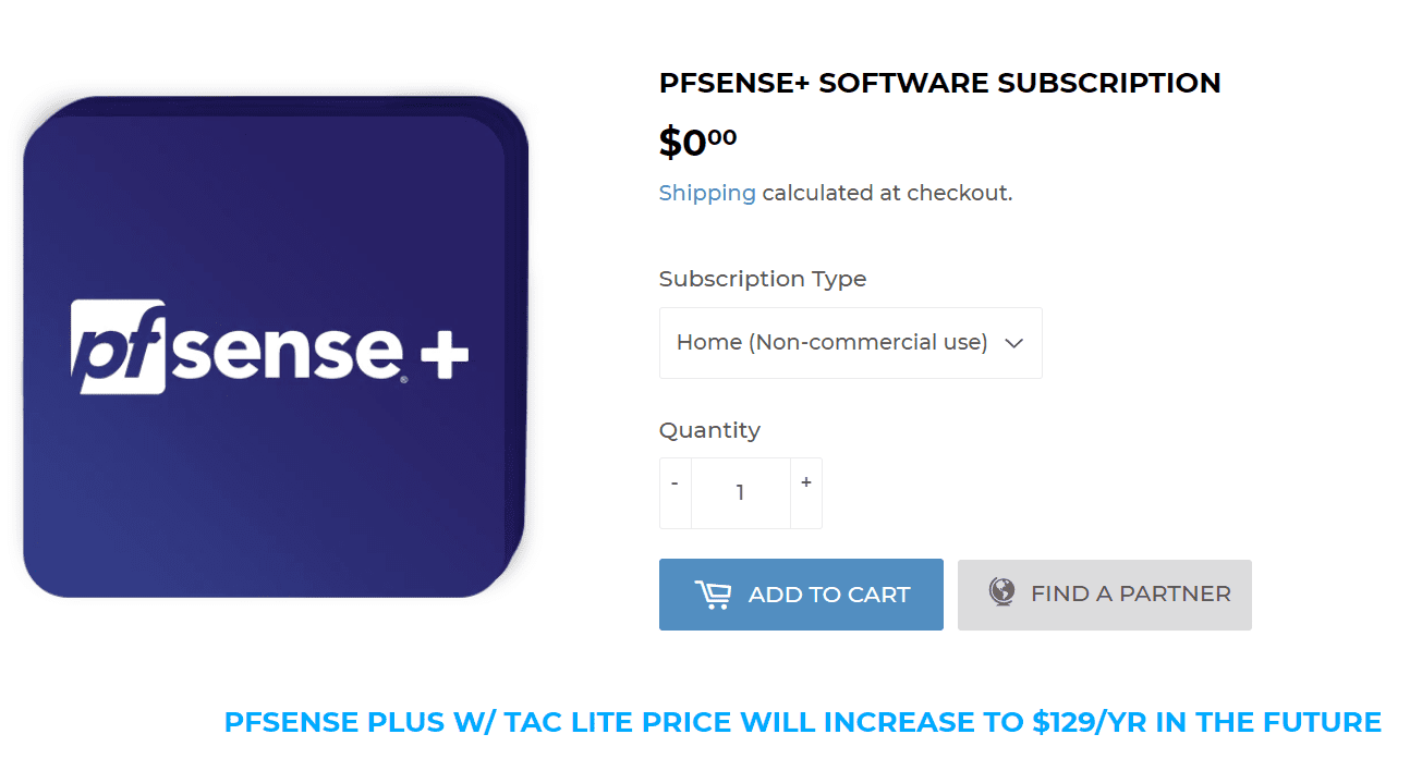 pfSense Plus software subscription free for home users