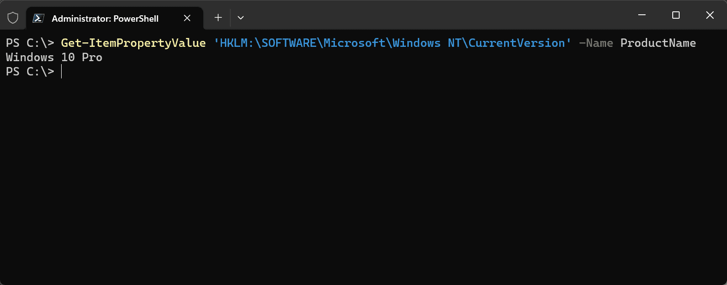 Get ItemPropertyValue in PowerShell