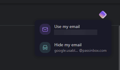 Hide My Email feature found in Proton Password Manager