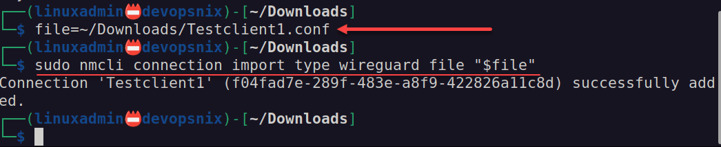 Importing the WG Easy Wireguard configuration file