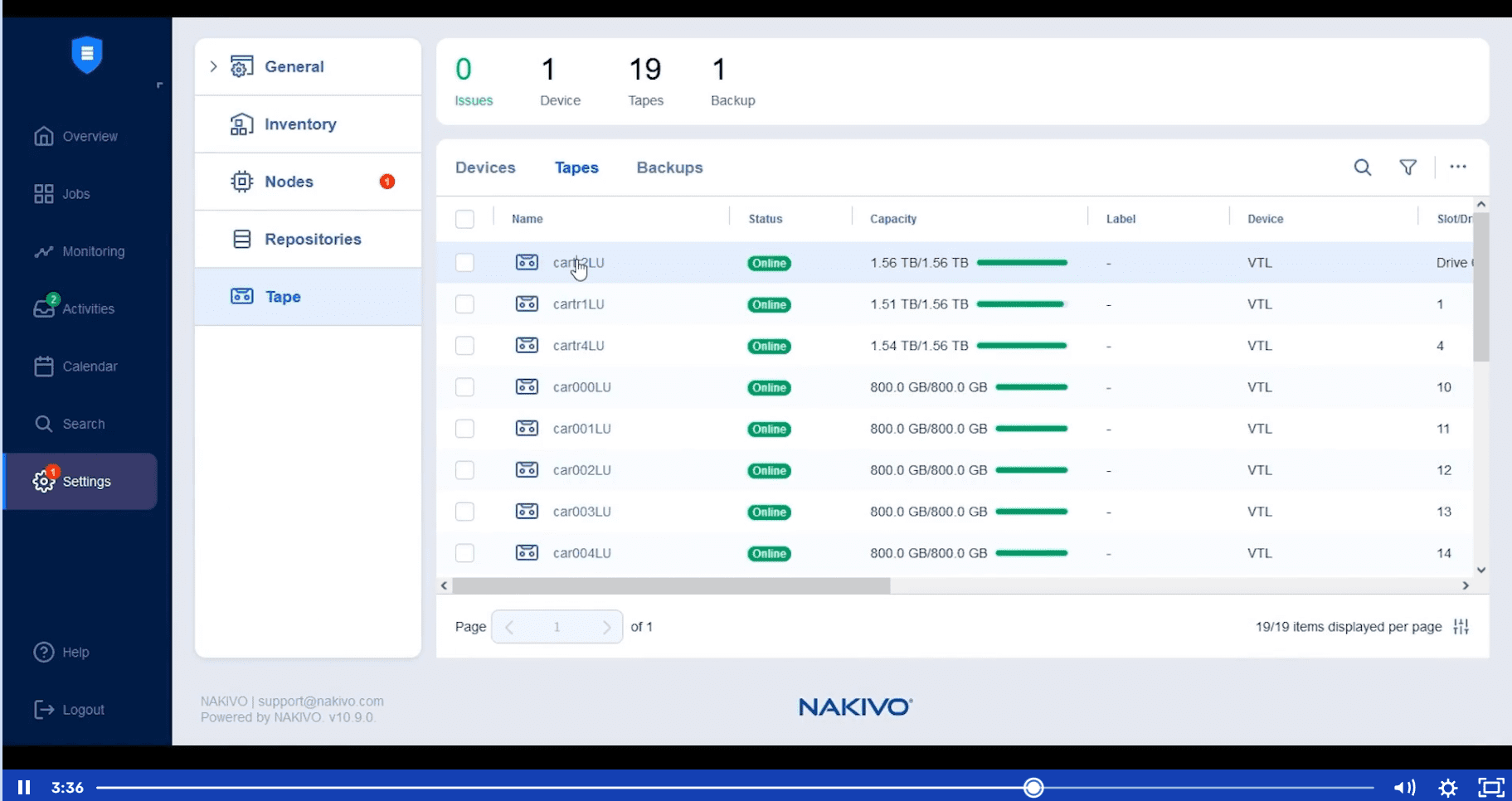 NAKIVO Backup and Replication v10.9 supports direct recovery from tape