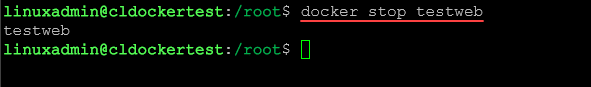 Stopping a Docker container