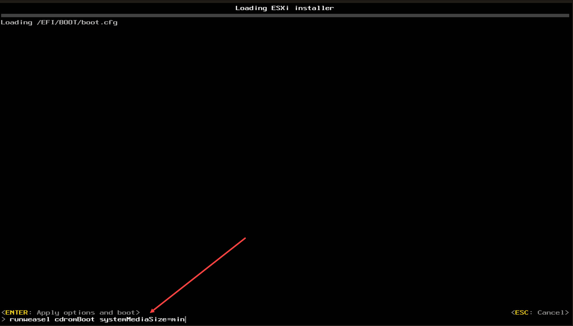 Configuring the systemMediaSize boot parameter for small disks