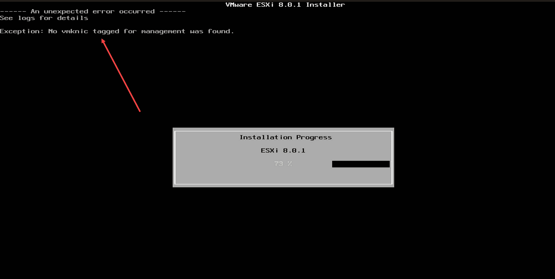 Error when using a USB network adapter