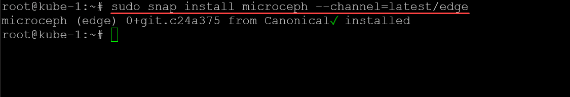 Installing Microceph storage in Ubuntu Microk8s node