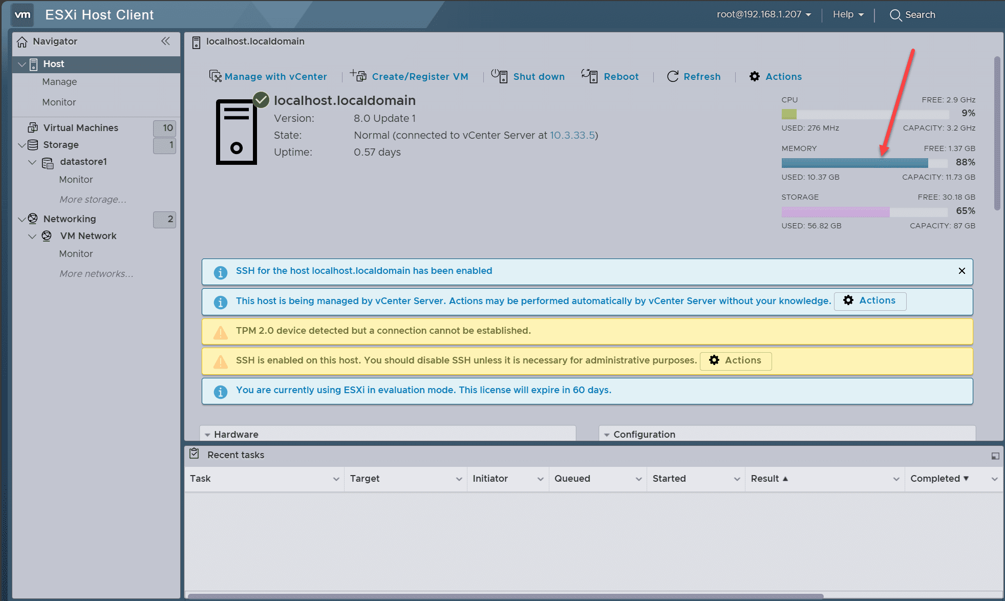 Memory pressure building with the 12 gigs of memory