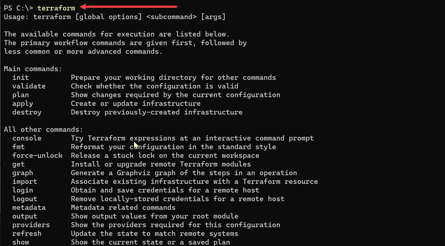 Running Terraform from the command line