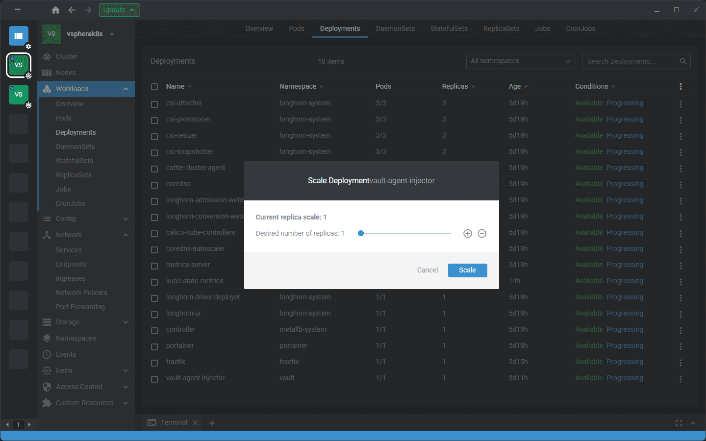 Scaling a Kubernetes deployment