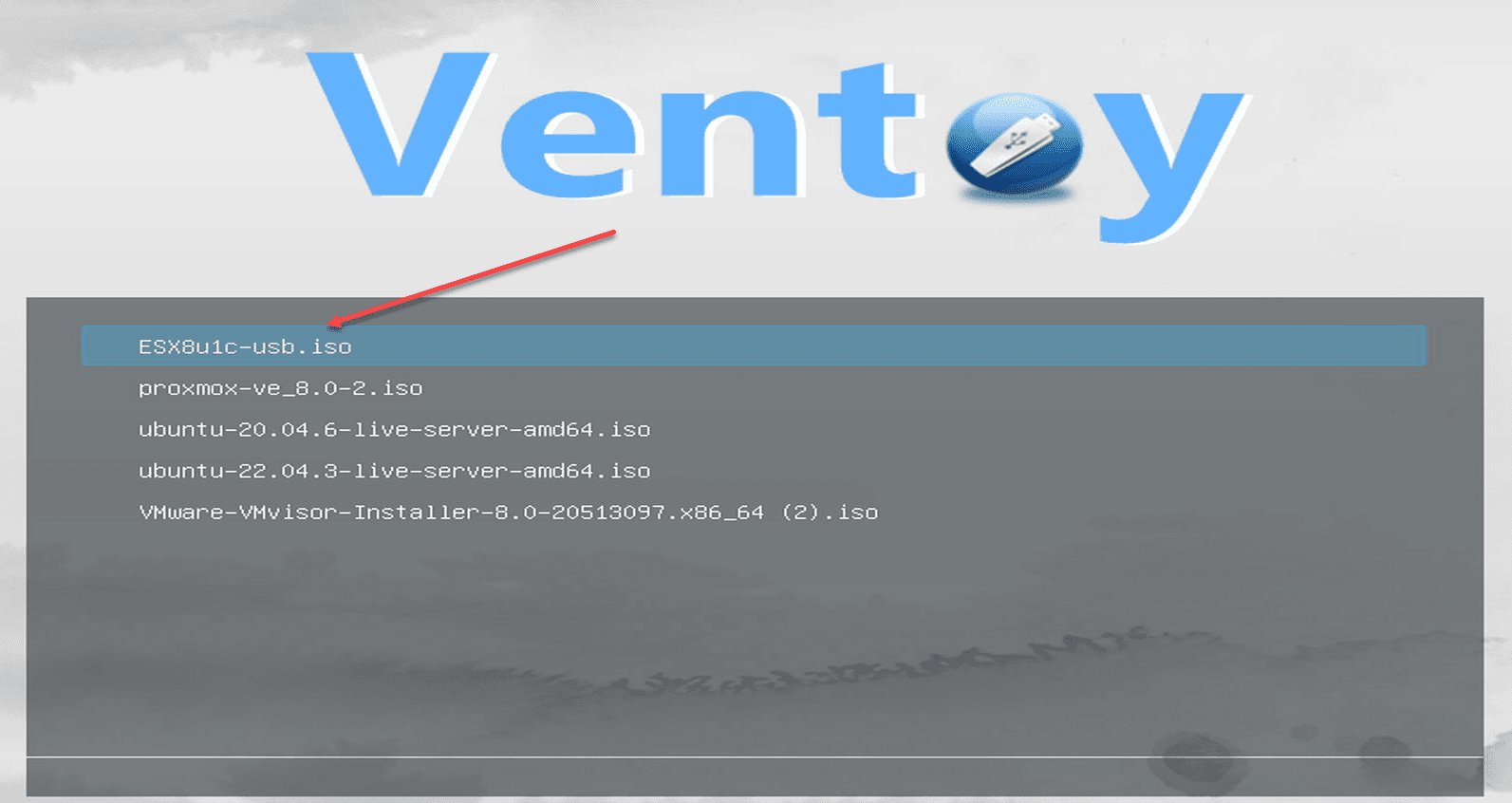 Using Ventoy to boot VMware ESXi