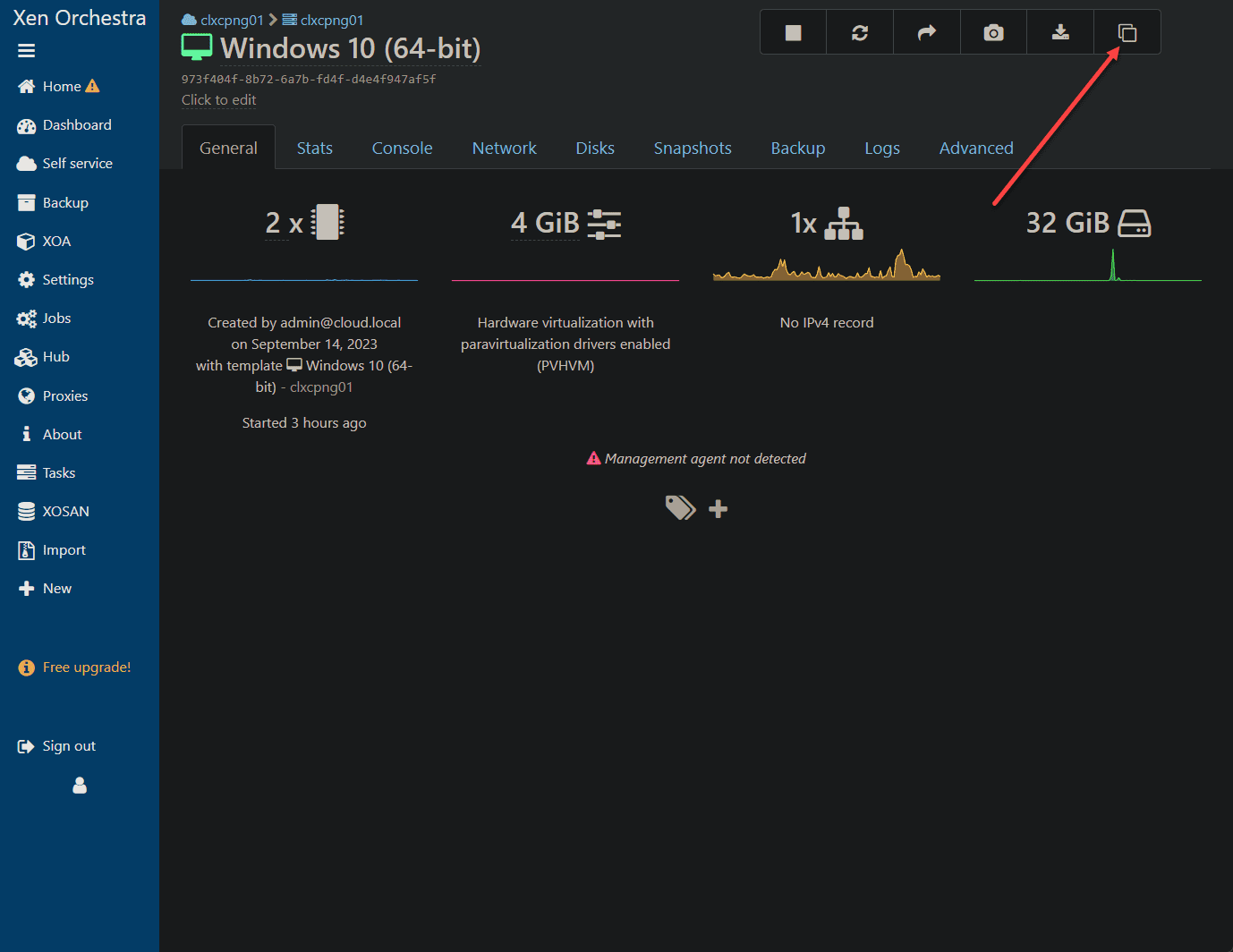 Cloning or copying a virtual machine