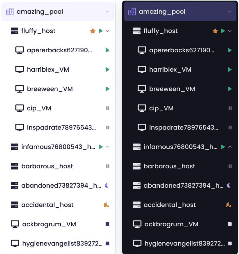 Comparing light and dark mode interfaces in xo lite