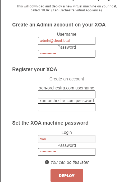 Deploying xen orchestra