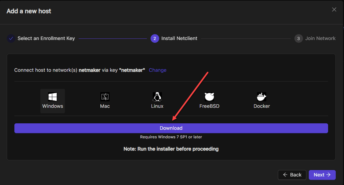 Download the netclient from netmaker