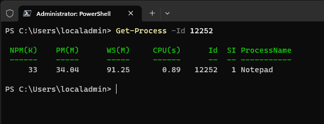 Getting a process by id