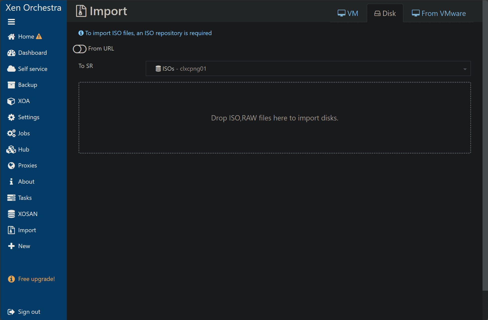 Import an iso image