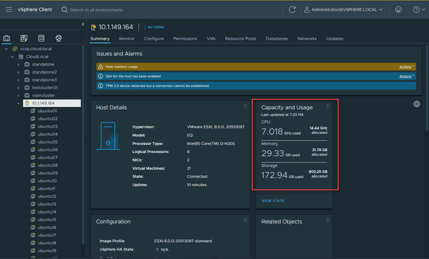 Resource usage in the end