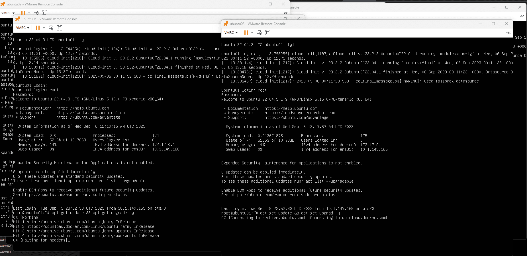 Running ubuntu server updates at the same time