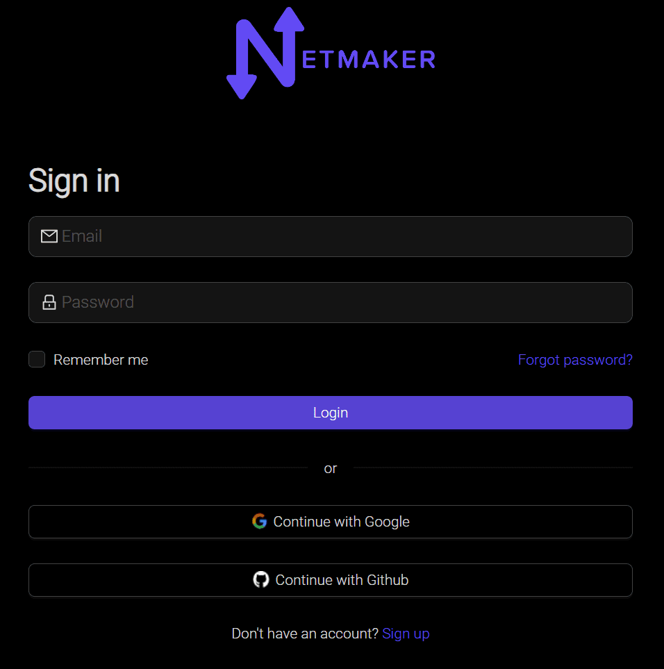 Sign into netmaker saas dashboard
