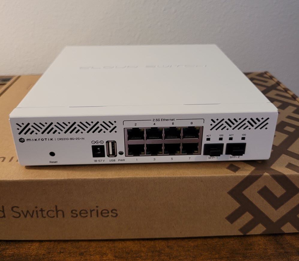 Unboxing the mikrotik crs310 2.5 gig switch