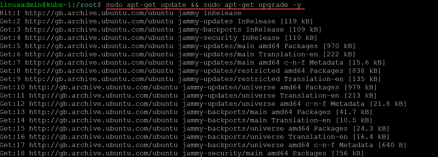 Updating ubuntu server with the latest patches