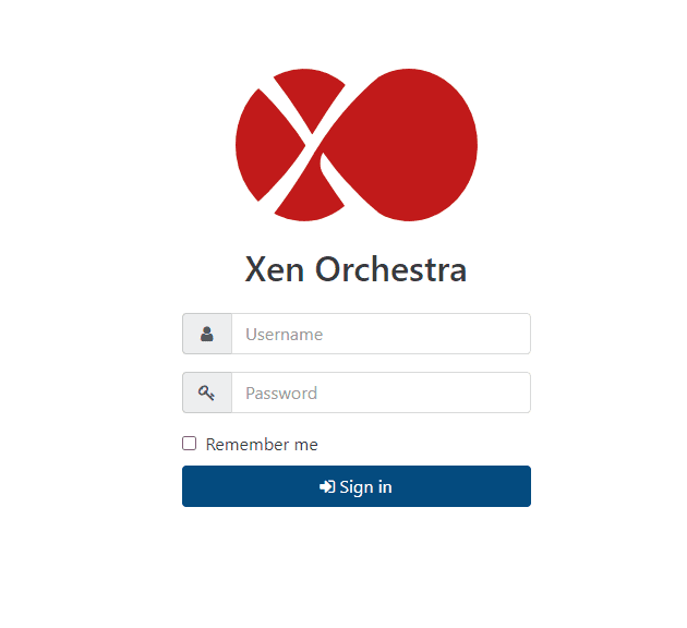 Xen orchestra installation completes and browsing out to the xo interface