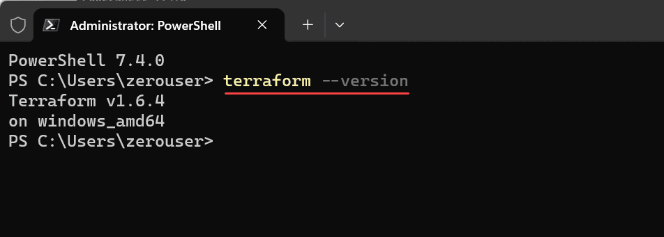 Check the terraform version from the command line