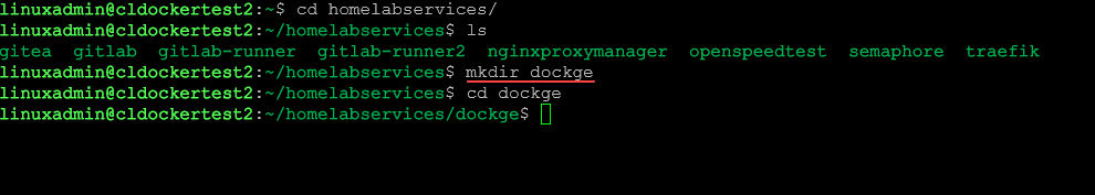 Making the directory for the dockge installation