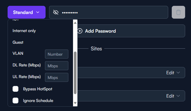 Multi password ssids