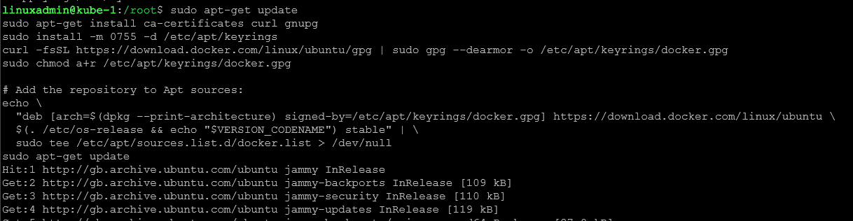 Setting up the docker repository