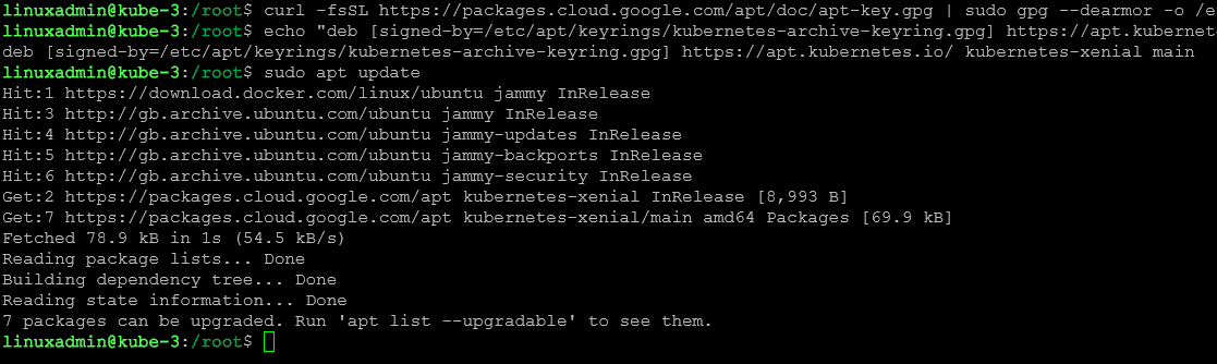 Setting up the gpg key for kubernetes