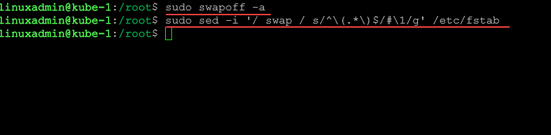 Turning off swap