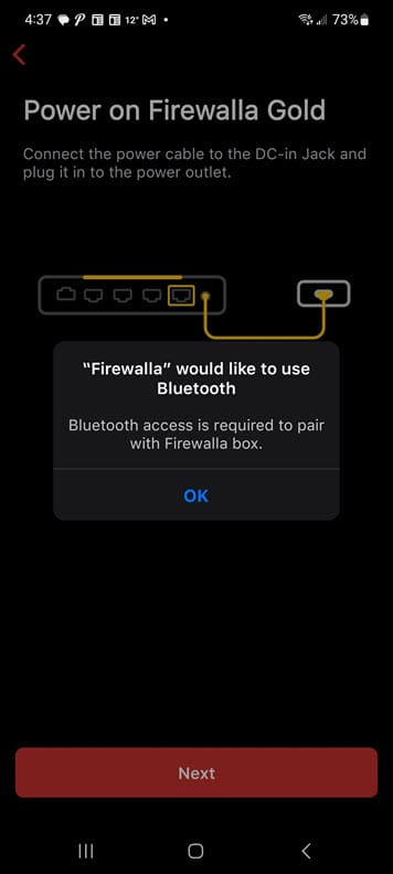 Bluetooth access required prompt