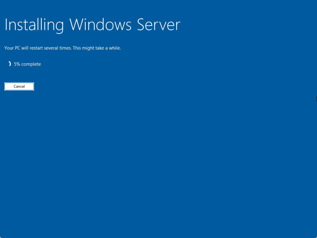 Installation process begins