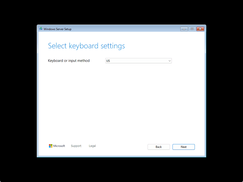 Keyboard language settings in windows server 2025