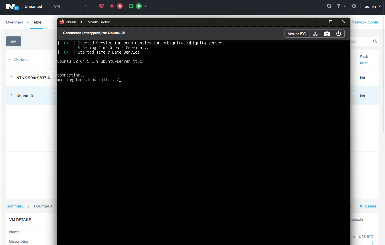 Ubuntu 22.04 lts installation in nutanix ce