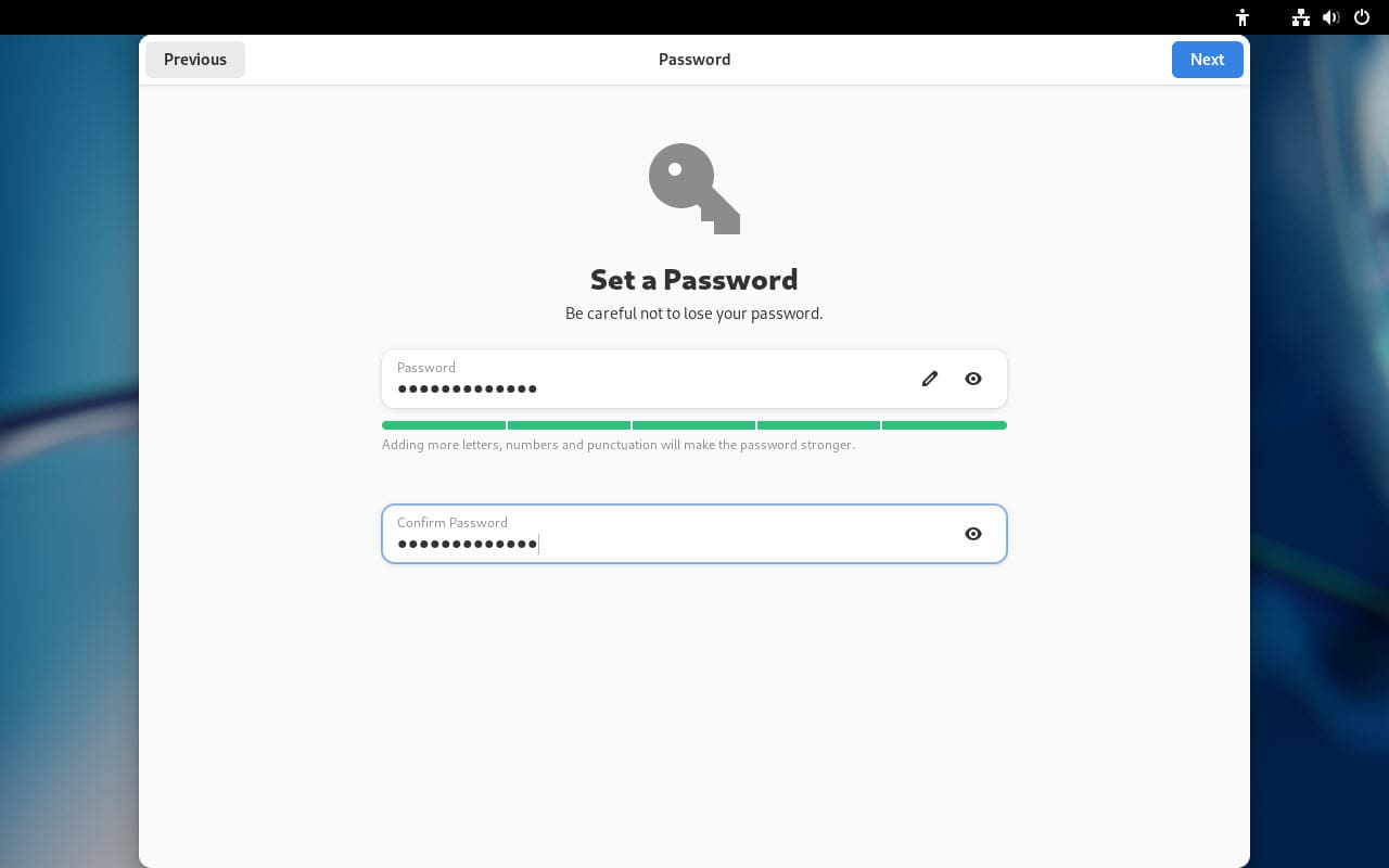 Configure your password