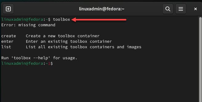 Running the toolbox command