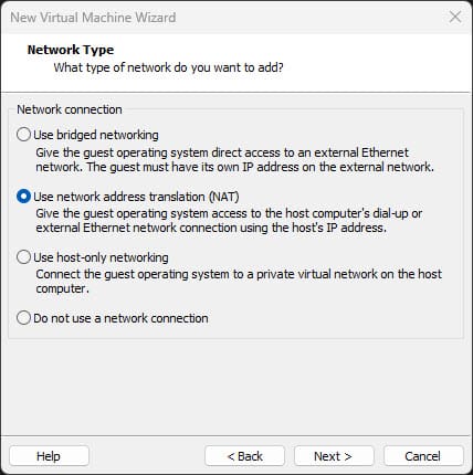 Set your networking in vmware workstation