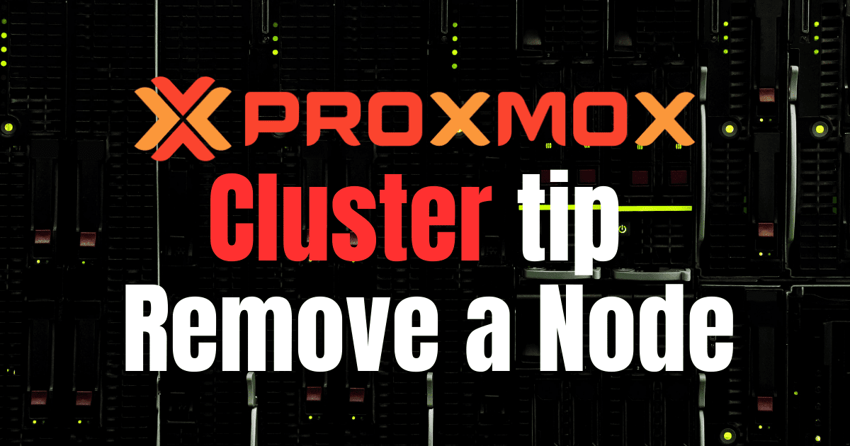 proxmox remove node from 2 node cluster