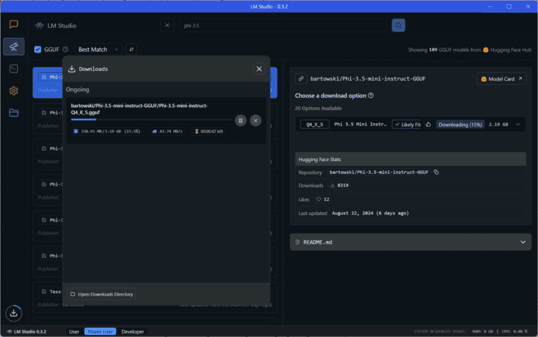 LM Studio with Phi 3.5 on Snapdragon X Elite No NPU support yet ...
