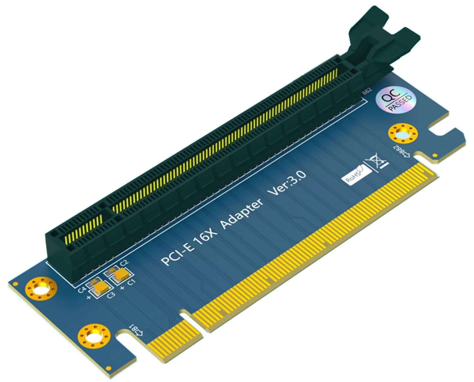 Pci e 16x riser card adapter – flexible 90° right angle gpu mount, 16x to 16x gen 4.0 extension