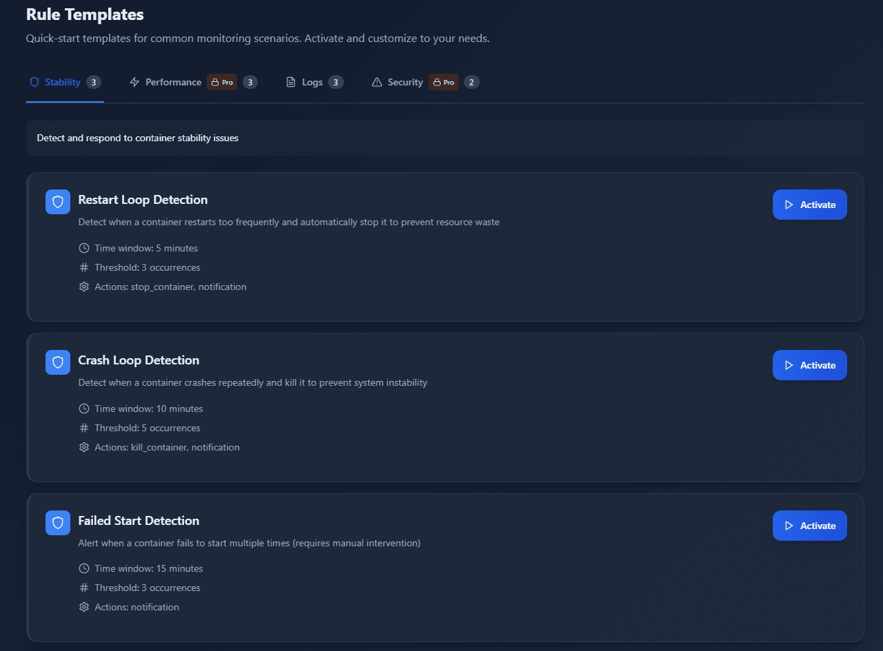 Logforge rule templates