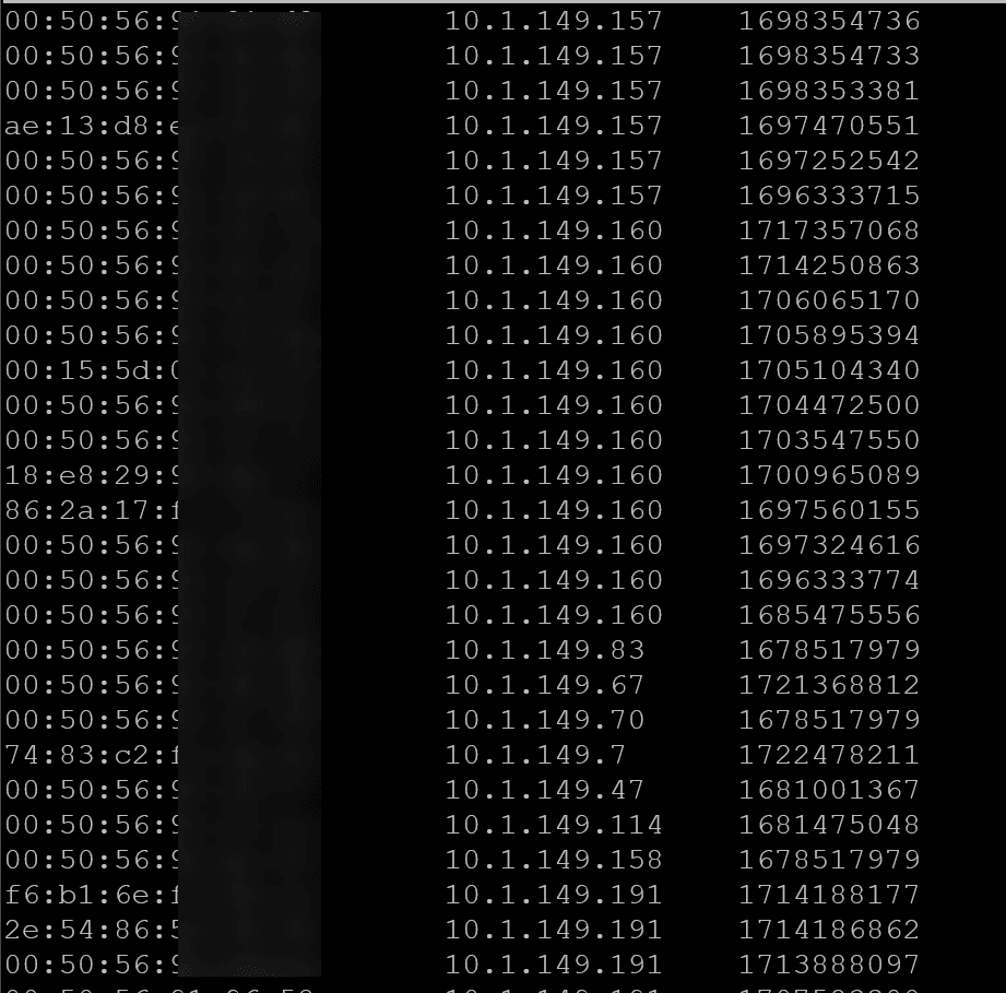 Arpwatch database pairing